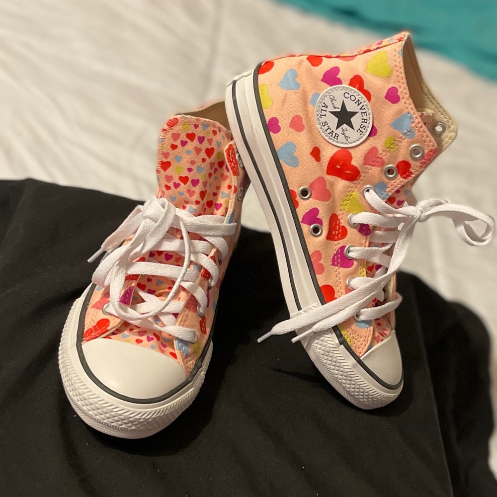 Heart Converse high top sneakers
